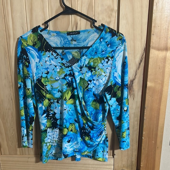 JAIPUR Floral Blue Women's Blouse - Picture 1 of 6